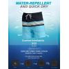 imageSILKWORLD Mens Swim Trunks with Compression Liner 2 in 1 Quick Dry Bathing Suit Beach Shorts with Zipper PocketsNavy  Yellow Stripes