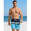 imageSILKWORLD Mens Swim Trunks with Compression Liner 2 in 1 Quick Dry Bathing Suit Beach Shorts with Zipper PocketsNavy  Yellow Stripes