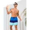 imageSILKWORLD Mens Swim Trunks with Compression Liner 2 in 1 Quick Dry Bathing Suit Beach Shorts with Zipper PocketsNavy Blue Triblend