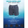 imageSILKWORLD Mens Swim Trunks with Compression Liner 2 in 1 Quick Dry Bathing Suit Beach Shorts with Zipper PocketsNavy Vertical Stripe