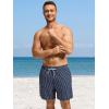 imageSILKWORLD Mens Swim Trunks with Compression Liner 2 in 1 Quick Dry Bathing Suit Beach Shorts with Zipper PocketsNavy Vertical Stripe