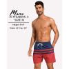 imageSILKWORLD Mens Swim Trunks with Compression Liner 2 in 1 Quick Dry Bathing Suit Beach Shorts with Zipper PocketsNavyred Stripes