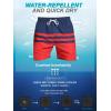 imageSILKWORLD Mens Swim Trunks with Compression Liner 2 in 1 Quick Dry Bathing Suit Beach Shorts with Zipper PocketsNavyred Stripes