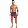 imageSILKWORLD Mens Swim Trunks with Compression Liner 2 in 1 Quick Dry Bathing Suit Beach Shorts with Zipper PocketsNavyred Stripes