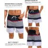 imageSILKWORLD Mens Swim Trunks with Compression Liner 2 in 1 Quick Dry Bathing Suit Beach Shorts with Zipper PocketsNavyredwhite