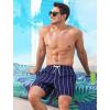 imageSILKWORLD Mens Swim Trunks with Compression Liner 2 in 1 Quick Dry Bathing Suit Beach Shorts with Zipper PocketsNavywhite Vertical Stripes