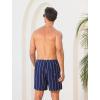 imageSILKWORLD Mens Swim Trunks with Compression Liner 2 in 1 Quick Dry Bathing Suit Beach Shorts with Zipper PocketsNavywhite Vertical Stripes