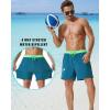 imageSILKWORLD Mens Swim Trunks with Compression Liner 2 in 1 Quick Dry Bathing Suit Beach Shorts with Zipper PocketsPeacock Blue
