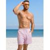 imageSILKWORLD Mens Swim Trunks with Compression Liner 2 in 1 Quick Dry Bathing Suit Beach Shorts with Zipper PocketsPink