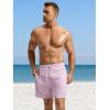 imageSILKWORLD Mens Swim Trunks with Compression Liner 2 in 1 Quick Dry Bathing Suit Beach Shorts with Zipper PocketsPink