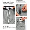 imageSILKWORLD Mens Swim Trunks with Compression Liner 2 in 1 Quick Dry Bathing Suit Beach Shorts with Zipper PocketsPrintgrey