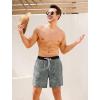 imageSILKWORLD Mens Swim Trunks with Compression Liner 2 in 1 Quick Dry Bathing Suit Beach Shorts with Zipper PocketsPrintgrey