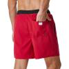 imageSILKWORLD Mens Swim Trunks with Compression Liner 2 in 1 Quick Dry Bathing Suit Beach Shorts with Zipper PocketsRed