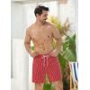 imageSILKWORLD Mens Swim Trunks with Compression Liner 2 in 1 Quick Dry Bathing Suit Beach Shorts with Zipper PocketsRed Vertical Stripe