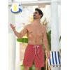 imageSILKWORLD Mens Swim Trunks with Compression Liner 2 in 1 Quick Dry Bathing Suit Beach Shorts with Zipper PocketsRed Vertical Stripe