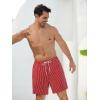 imageSILKWORLD Mens Swim Trunks with Compression Liner 2 in 1 Quick Dry Bathing Suit Beach Shorts with Zipper PocketsRed Vertical Stripe