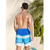 imageSILKWORLD Mens Swim Trunks with Compression Liner 2 in 1 Quick Dry Bathing Suit Beach Shorts with Zipper PocketsStripes Blue White