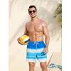 imageSILKWORLD Mens Swim Trunks with Compression Liner 2 in 1 Quick Dry Bathing Suit Beach Shorts with Zipper PocketsStripes Blue White