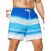 imageSILKWORLD Mens Swim Trunks with Compression Liner 2 in 1 Quick Dry Bathing Suit Beach Shorts with Zipper PocketsStripes Blue White