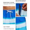 imageSILKWORLD Mens Swim Trunks with Compression Liner 2 in 1 Quick Dry Bathing Suit Beach Shorts with Zipper PocketsStripes Blue White