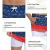 imageSILKWORLD Mens Swimming Trunks 2 in 1 Quick Dry Bathing Suit Elastic Waist Beach Shorts with Zipper PocketsAmerican Flag