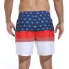 imageSILKWORLD Mens Swimming Trunks 2 in 1 Quick Dry Bathing Suit Elastic Waist Beach Shorts with Zipper PocketsAmerican Flag