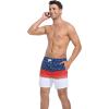 imageSILKWORLD Mens Swimming Trunks 2 in 1 Quick Dry Bathing Suit Elastic Waist Beach Shorts with Zipper PocketsAmerican Flag