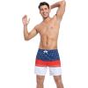 imageSILKWORLD Mens Swimming Trunks 2 in 1 Quick Dry Bathing Suit Elastic Waist Beach Shorts with Zipper PocketsAmerican Flag