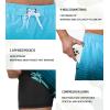imageSILKWORLD Mens Swimming Trunks 2 in 1 Quick Dry Bathing Suit Elastic Waist Beach Shorts with Zipper PocketsBlue Coconut Tree