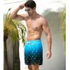 imageSILKWORLD Mens Swimming Trunks 2 in 1 Quick Dry Bathing Suit Elastic Waist Beach Shorts with Zipper PocketsBlue Fishing Net