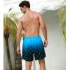 imageSILKWORLD Mens Swimming Trunks 2 in 1 Quick Dry Bathing Suit Elastic Waist Beach Shorts with Zipper PocketsBlue Fishing Net