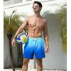 imageSILKWORLD Mens Swimming Trunks 2 in 1 Quick Dry Bathing Suit Elastic Waist Beach Shorts with Zipper PocketsBlue Gradient
