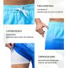 imageSILKWORLD Mens Swimming Trunks 2 in 1 Quick Dry Bathing Suit Elastic Waist Beach Shorts with Zipper PocketsBlue Gradient