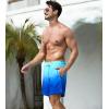imageSILKWORLD Mens Swimming Trunks 2 in 1 Quick Dry Bathing Suit Elastic Waist Beach Shorts with Zipper PocketsBlue Gradient