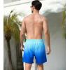 imageSILKWORLD Mens Swimming Trunks 2 in 1 Quick Dry Bathing Suit Elastic Waist Beach Shorts with Zipper PocketsBlue Gradient