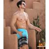 imageSILKWORLD Mens Swimming Trunks 2 in 1 Quick Dry Bathing Suit Elastic Waist Beach Shorts with Zipper PocketsBlue Grey