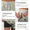 imageSILKWORLD Mens Swimming Trunks 2 in 1 Quick Dry Bathing Suit Elastic Waist Beach Shorts with Zipper PocketsBlue Grey
