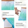 imageSILKWORLD Mens Swimming Trunks 2 in 1 Quick Dry Bathing Suit Elastic Waist Beach Shorts with Zipper PocketsCyan Coconut Tree