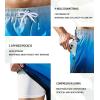 imageSILKWORLD Mens Swimming Trunks 2 in 1 Quick Dry Bathing Suit Elastic Waist Beach Shorts with Zipper PocketsDark Blue Grey Gradient