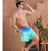 imageSILKWORLD Mens Swimming Trunks 2 in 1 Quick Dry Bathing Suit Elastic Waist Beach Shorts with Zipper PocketsLake Green