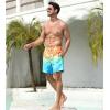 imageSILKWORLD Mens Swimming Trunks 2 in 1 Quick Dry Bathing Suit Elastic Waist Beach Shorts with Zipper PocketsOrange Blue Coconut Tree