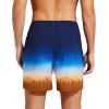 imageSILKWORLD Mens Swimming Trunks 2 in 1 Quick Dry Bathing Suit Elastic Waist Beach Shorts with Zipper PocketsOrange Blue Scenery
