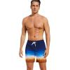 imageSILKWORLD Mens Swimming Trunks 2 in 1 Quick Dry Bathing Suit Elastic Waist Beach Shorts with Zipper PocketsOrange Blue Scenery