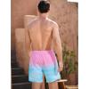 imageSILKWORLD Mens Swimming Trunks 2 in 1 Quick Dry Bathing Suit Elastic Waist Beach Shorts with Zipper PocketsPink Blue