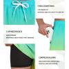imageSILKWORLD Mens Swimming Trunks 2 in 1 Quick Dry Bathing Suit Elastic Waist Beach Shorts with Zipper PocketsYellow Green Gradient