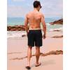 imageSILKWORLD Mens Swimming Trunks with Compression Liner 2 in 1 QuickDry Swim Shorts with Zipper PocketsBlack