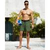 imageSILKWORLD Mens Swimming Trunks with Compression Liner 2 in 1 QuickDry Swim Shorts with Zipper PocketsBlack Armygreen
