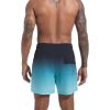 imageSILKWORLD Mens Swimming Trunks with Compression Liner 2 in 1 QuickDry Swim Shorts with Zipper PocketsBlack Blue Gradient Wave