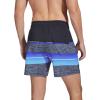 imageSILKWORLD Mens Swimming Trunks with Compression Liner 2 in 1 QuickDry Swim Shorts with Zipper PocketsBlack Blue Stripes