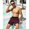 imageSILKWORLD Mens Swimming Trunks with Compression Liner 2 in 1 QuickDry Swim Shorts with Zipper PocketsBlack Darkred